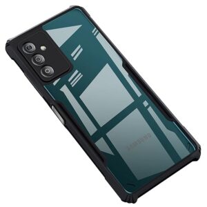 SNP- Samsung Galaxy F23 (5G) Back Case Cover | Camera Protection Shockproof Bumper-Edge | Acrylic Crystal Clear 360 Degree Protection TPU+PC | Transparent Eagle Back Case Cover (Black)