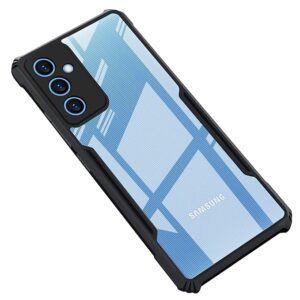 SNP- Samsung Galaxy M52 (5G) Back Case Cover | Camera Protection Shockproof Bumper-Edge | Acrylic Crystal Clear Transparent Back Cover (Black)