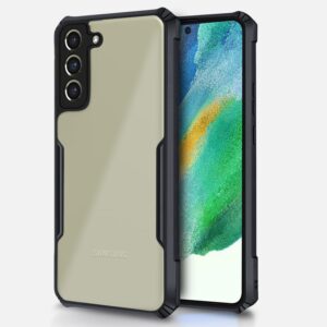 SNP- Samsung Galaxy S21 Fe 5G Back Cover | Crystal Clear Transparent Back | Ultra Hyrbid | Full Camera Protection | Raised Edge | Bumper Back Case for Samsung Galaxy S21 Fe 5G (Plastic, Black)