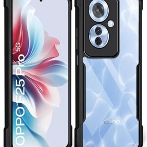 SNP- Oppo F25 Pro (5G) Back Case Cover | Camera Protection Shockproof Bumper-Edge | Acrylic Crystal Clear 360 Degree Protection TPU+PC | Transparent Eagle Back Case Cover (Black)