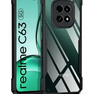 SNP- Back Cover Case for Realme C63 5G (Shockproof with Polycarbonate Clear Panel | Professional Black)