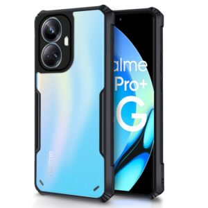 SNP-  Realme 10 Pro Plus 5G Back Cover | Crystal Clear Transparent Back | Ultra Hyrbid | Full Camera Protection | Raised Edge | Bumper Back Case (Thermoplastic Polyurethane, Black)