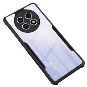 SNP-  Back Cover for Realme 12 | 12X | Narzo 70X Mobile Back Case Shock Proof Design Camera Edges Protection Crystal Clear Phone Case Precise Cutouts Matte Black Soft Bumper Phone Cover