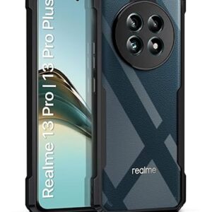 SNP- About this item 【Compatible with Realme 12 | 12X | Narzo 70X 】 – Designed specifically for Realme 12 | 12X | Narzo 70X , ensuring a precise fit with easy access to all buttons, ports, and camera functions. Not Compatible Realme Narzo 70 and Realme 12 Pro 【Shockproof & Scratch Resistant】 – Reinforced corner protection, raised bezels, and a durable back panel shield your device from drops, impacts, and daily wear & tear 【Matte Black Bumper】 – Soft matte black frame enhances style and grip, offering a premium look with a non-slip surface that helps prevent accidental drops during regular use 【Precise Cutouts】 – Perfectly aligned cutouts offer easy access to all ports, buttons, and speakers without removing the case. Supports all cables and functions 【Dual-Side Protection Film】 – Remove the protective film from both sides of the case before use to reveal its true transparency and crystal-clear finish 【Crystal Clear & Anti-Yellowing】 – Made from high-quality TPU/PC material, providing long-lasting transparency to showcase your phone’s original beauty without discoloration