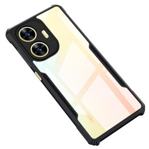 SNP-  Realme C55 / Narzo N55 (4G) Back Case Cover | Camera Protection Shockproof Bumper-Edge | Acrylic Crystal Clear 360 Degree Protection TPU+PC | Transparent Eagle Back Case Cover (Black)