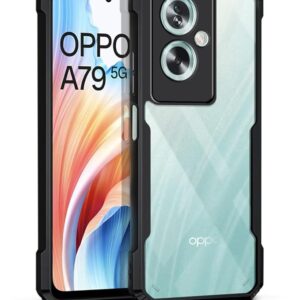 SNP- Back Cover for Oppo A79 5G | Ultra Hybrid Transparent | Full Camera Protection | Raised Edge | Crystal Clear Bumper Case(Black)