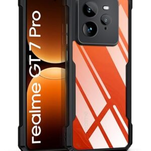 SNP- Shockproof Crystal Clear Back Cover Case for Realme GT 7 Pro 5G | 360 Degree Protection | Protective Design | Transparent Back Cover Case for Realme GT7 Pro 5G (PC & TPU, Black Bumper)