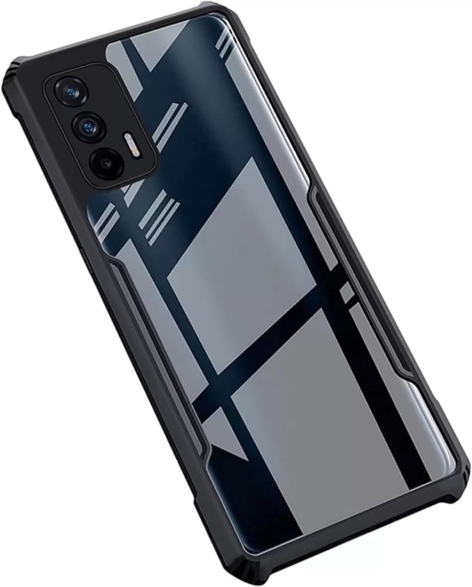 SNP- Realme GT Master Edition Back Cover, Silicone & Acrylic Clear Hard Transparent Bumper Back Case Cover for Realme GT 5G Master Edition-Black