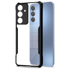 SNP- Samsung Galaxy A15 5G Back Cover | Crystal Clear Transparent Back | Ultra Hyrbid | Full Camera Protection | Raised Edge | Bumper Back Case (Black)