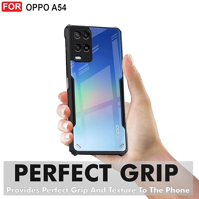 SNP- Back Case Cover for Oppo A54 | Compatible for Oppo A54 Back Cover | Clear Case with Camera Protection | (TPU + PC | Matte Black) - Image 2