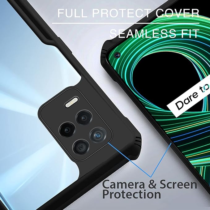 SNP- Back Cover Case for Realme 8 4G (Shockproof with Polycarbonate Clear Panel | Professional Black) - Image 2