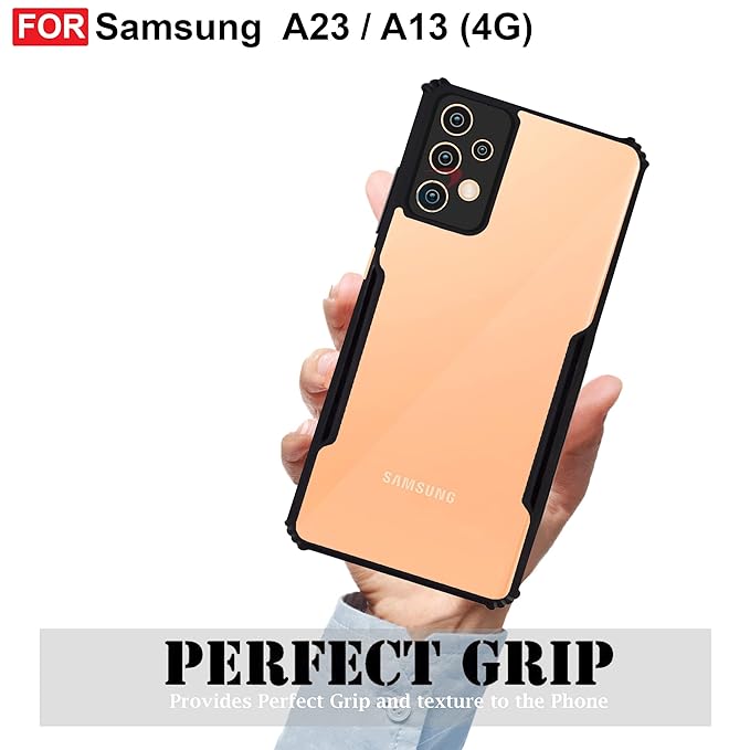 SNP- Back Cover Case for Samsung Galaxy A13 4G (Polycarbonate Clear Panel with Shockproof | Professional Black) - Image 2