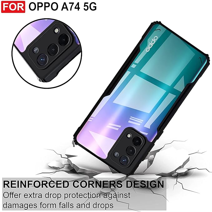 SNP- Back Case Cover for Oppo A74 5G (TPU, Polycarbonate_Matte Black) - Image 3