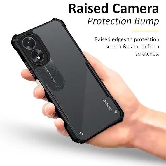 SNP-Ultra-Hybrid Crystal Clear Back Cover for Oppo A18 / Oppo A38 4G | Shockproof Design | Camera Protection | Transparent Back (PC & TPU) Oppo A18 4G (Bumper) - Image 5