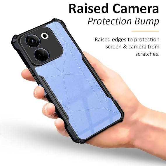 SNP- Tecno Camon 20 /Tecno Camon 20 Pro, Transparent Back Cover with Black Bumper Frame, Shockproof Protection - Image 4