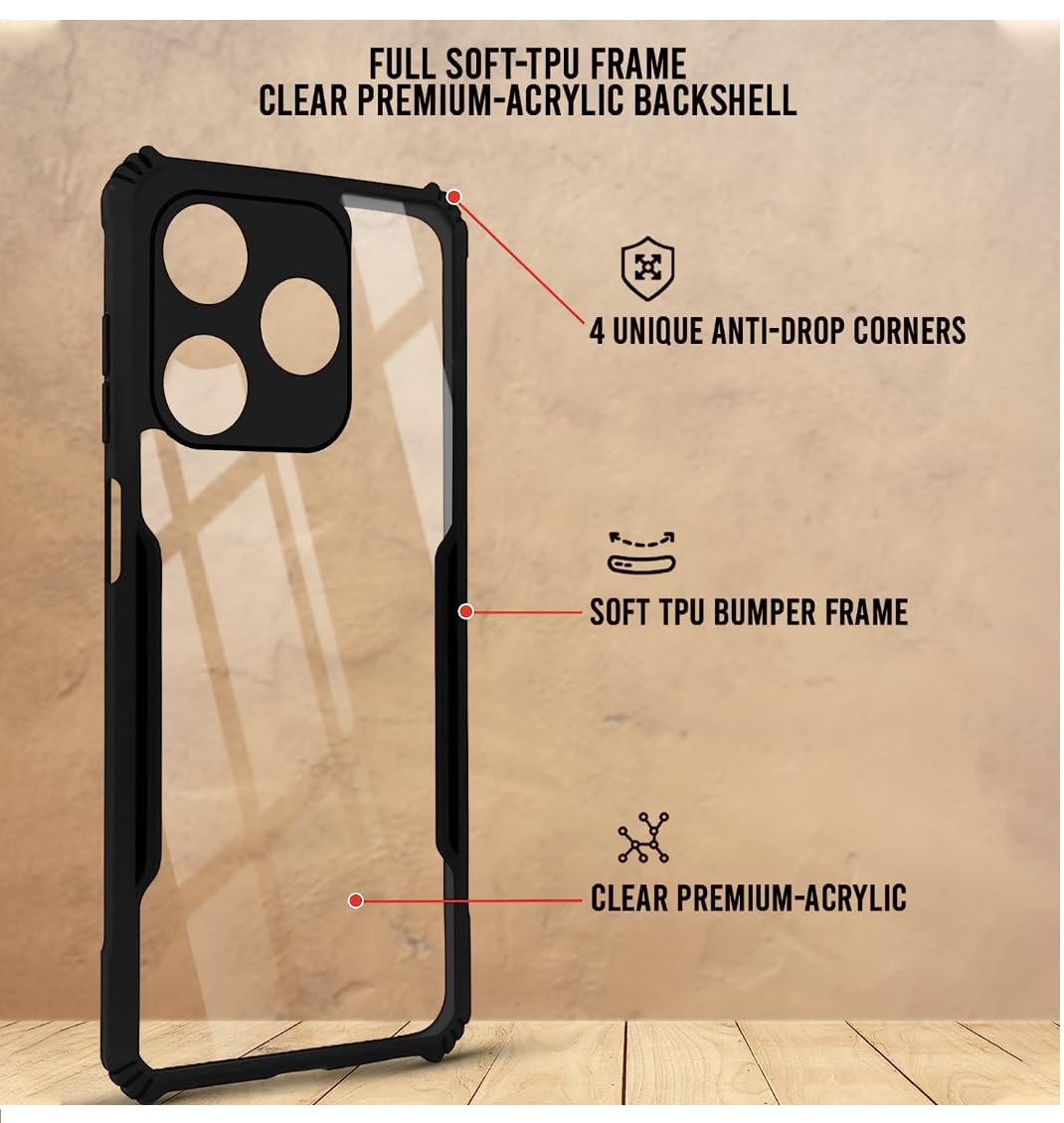 SNP- Back Cover Case for Tecno Spark 10C | Compatible for Tecno Spark 10C Back Cover | 360 Degree Protection | Soft and Flexible (TPU | Matte Black) - Image 4