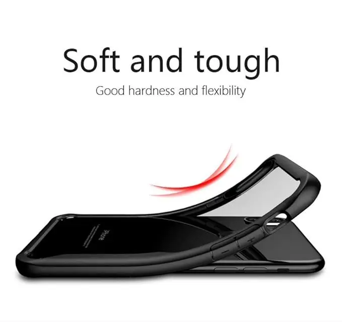 SNP- Transparent Crystal Clear Hard PC Back Case with TPU Bumper, Military-Grade Drop Protection, Shockproof Anti-Scratch case Cover for Realme 7i - Image 4