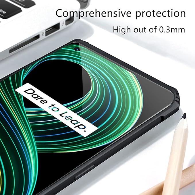 SNP- Back Cover Case for Realme 8 4G (Shockproof with Polycarbonate Clear Panel | Professional Black) - Image 4
