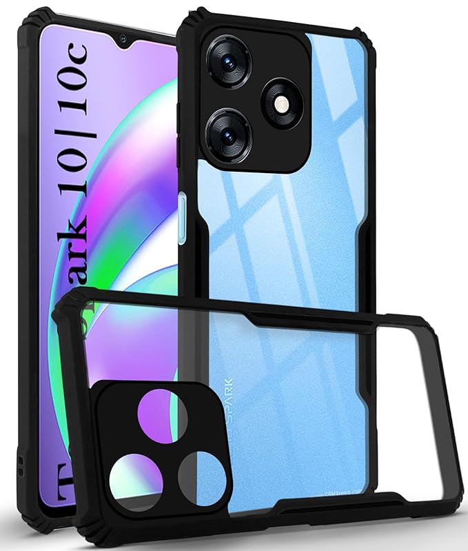 SNP- Back Cover Case for Tecno Spark 10C | Compatible for Tecno Spark 10C Back Cover | 360 Degree Protection | Soft and Flexible (TPU | Matte Black) - Image 5