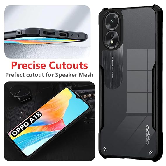 SNP-Ultra-Hybrid Crystal Clear Back Cover for Oppo A18 / Oppo A38 4G | Shockproof Design | Camera Protection | Transparent Back (PC & TPU) Oppo A18 4G (Bumper) - Image 6