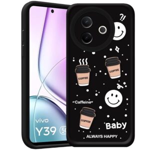 SNP- Back Case Cover Compatible for Vivo Y39 5G | Cute Fun Cartoon 3D Ball | Coffee Silicone Case | Camera Protection | Body Protection | Shock Proof | Color BLACK
