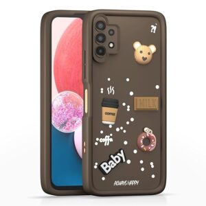SNP- Back Cover for Samsung Galaxy A13 4G / A13 5G | Cute Fun Cartoon 3D Bear Silicone Full Body Protection Bumper Cover (Brown)