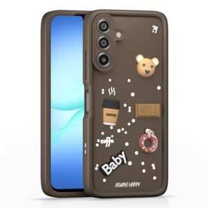 SNP-  Back Cover for Samsung Galaxy A17 5G | Cute Fun 3D Cartoon, Coffee Design Silicone Case | Full Body Protection Bumper Case for Samsung Galaxy A17 5G (Brown)