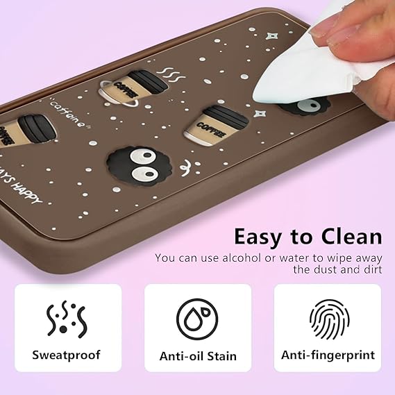 SNP- Coffee Case for Vivo V9 | Cute 3D Cartoon Ball Design | Soft Silicone Back Cover for Vivo V9 | Full Body & Camera Protection | Brown - Image 4