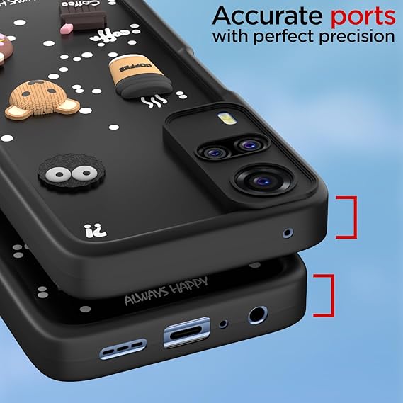 SNP- Back Case Cover Compatible for Vivo Y31 / Y51 | Cute Fun Cartoon 3D Ball | Coffee Silicone Case | Camera Protection | Body Protection | Shock Proof | Color BLACK - Image 4