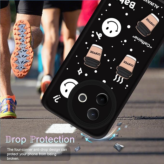 SNP- Back Case Cover Compatible for Vivo Y39 5G | Cute Fun Cartoon 3D Ball | Coffee Silicone Case | Camera Protection | Body Protection | Shock Proof | Color BLACK - Image 3