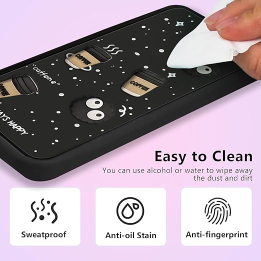 SNP- Coffee Case for Samsung Galaxy A14 5G | Cute 3D Cartoon Ball Design | Soft Silicone Back Cover for Samsung Galaxy A14 5G| Full Body & Camera Protection | BLACK - Image 4