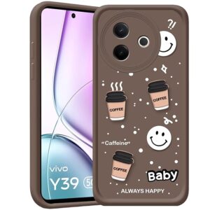 SNP- Back Case Cover Compatible for Vivo Y39 5G | Cute Fun Cartoon 3D Ball | Coffee Silicone Case | Camera Protection | Body Protection | Shock Proof | Color Brown