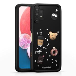 SNP- Back Cover for Samsung Galaxy A13 4G / A13 5G | Cute Fun Cartoon 3D Bear Silicone Full Body Protection Bumper Cover (BLACK)