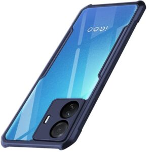 SNP- Backcover for Vivo T1 44W / iQOO Z6 44W (4G) | Camera Protection Shockproof Bumper-Edge | Acrylic Crystal Clear 360 Degree Protection TPU+PC | Transparent Eagle Back Case Cover (Black)