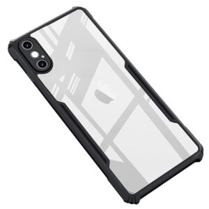 SNP- Backcover for iPhone X/XS (4G) | Camera Protection Shockproof Bumper-Edge | Acrylic Crystal Clear 360 Degree Protection TPU+PC | Transparent Eagle Back Case Cover (Black)