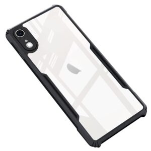 SNP- Backcover for iPhone XR (4G) | Camera Protection Shockproof Bumper-Edge | Acrylic Crystal Clear 360 Degree Protection TPU+PC | Transparent Eagle Back Case Cover (Black)
