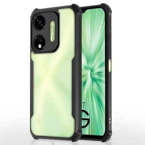 SNP- Back Cover for itel P55 5G | Crystal Clear Transparent Back | Ultra Hyrbid | Full Camera Protection | Raised Edge | Bumper Cover (Black)