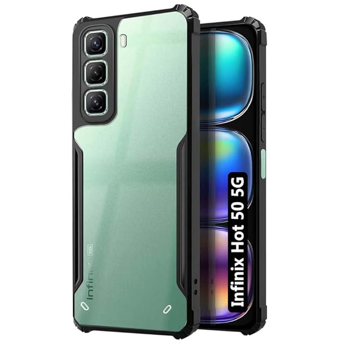 SNP-Camera Bump Protection | Slim Stylish 360 Protection Design |Crystal Clear | Shockproof Eagle Back Cover for Infinix Hot 50 5G