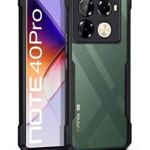 SNP- Shockproof Crystal Clear Back Cover Case for Infinix Note 40 Pro/Note 40 Pro Plus 5G - (PC & TPU, Black Bumper Cover) | 360 Degree Camera Protection | Transparent Hybrid Eagle Back Case Cover