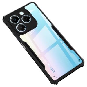 SNP-  Infinix Note 40x 5G Crystal Clear Back Cover Case | 360 Degree Protection | Shock Proof Design | Transparent Back Cover Case for Infinix Note 40x 5G (PC & TPU, Black Bumper Eagle)