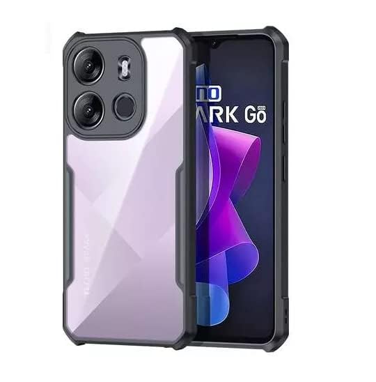 SNP- Back Cover Case for Tecno Spark Go 2023 (Shockproof with Polycarbonate Clear Panel | Professional Black)