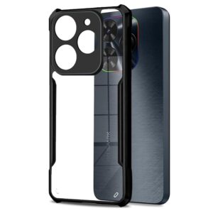 SNP- Crystal Clear Back Cover Case for Tecno Spark Go 2024 | Total Camera Protection | Shockproof Design | Transparent Back (PC & TPU) Tecno Spark Go 2024 (Black Bumper)