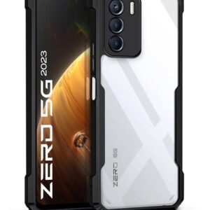 SNP- Clear Protective Back Case For Infinix Zero 5G 2023 - Airedge Technology | 360 Degree Camera Protection | Transparent Hybrid Back Case Mobile Cover - Black