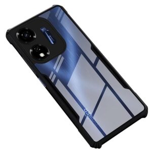 SNP- Back Cover for itel P55 PLUS | Crystal Clear Transparent Back | Ultra Hyrbid | Full Camera Protection | Raised Edge | Bumper Cover (Black)