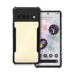 SNP- Shock Proof Clear Protective Back Case for Google Pixel 6 Pro 5G - AirEDGE Technology | 360 Degree Camera Protection | Transparent Hybrid Back Case Mobile Cover - Black