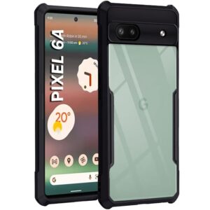 SNP- Crystal Clear Back Cover Case for Google Pixel 6A | 360 Degree Protection | Protective Design | Transparent Case Cover for Google Pixel 6A (PC & TPU, Black Bumper)