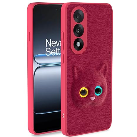 SNP- Back Cover for Oneplus Nord 5 5G | Cute Cat Leather Finish for Girls | Soft TPU | Bumper Case (Pink)