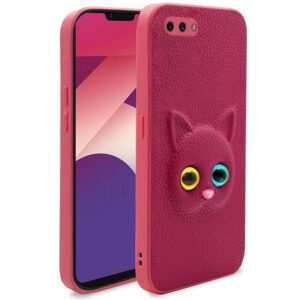SNP- Oppo A3s / Realme C1 Back Cover for Girls | Cute Cat Leather Finish | Soft TPU | Case for Oppo A3s / Realme C1 (Pink)