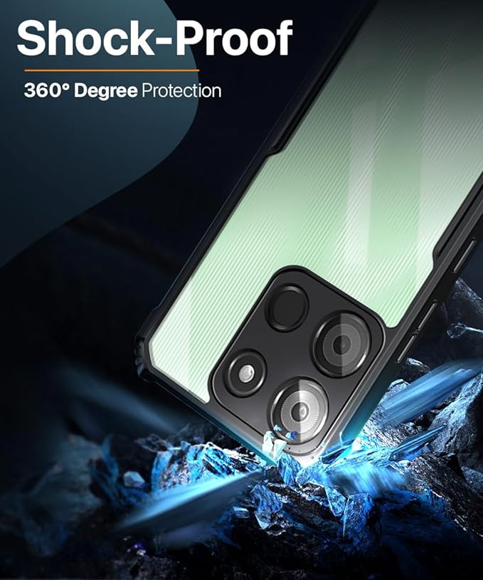 SNP-Back Cover Case for Itel A60 (Shockproof with Polycarbonate Clear Panel | Professional Black) - Image 2
