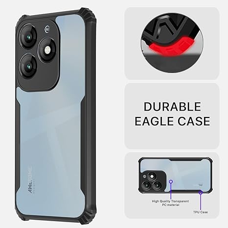 SNP- Back Cover for itel A70 | Crystal Clear Transparent Back | Ultra Hyrbid | Full Camera Protection | Raised Edge | Bumper Cover - Image 2